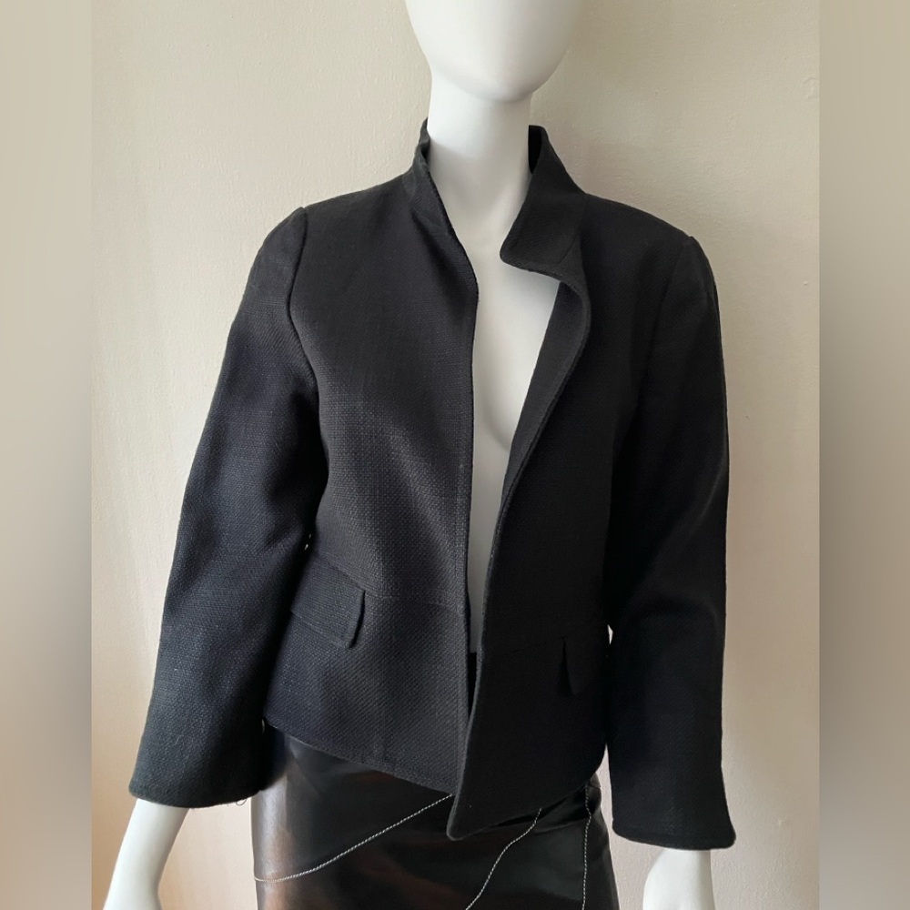 NWOT Talbots black mandarin collar, 3/4 sleeve blazer